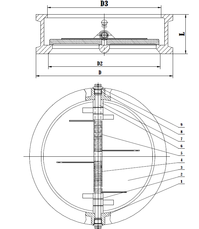 DN80 CF8M Dual Plate Check Valve Pressure Rating PN16 ANSI/GB/DIN Standard