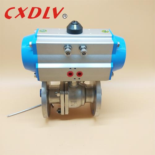 Spring Return Single Acting Pneumatic Actuated 3 way Valve On Off Valve