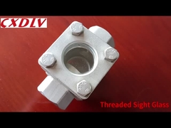 SS Screwed PN16 0.6Mpa Sight Glass Flow Indicator PTFE Seat