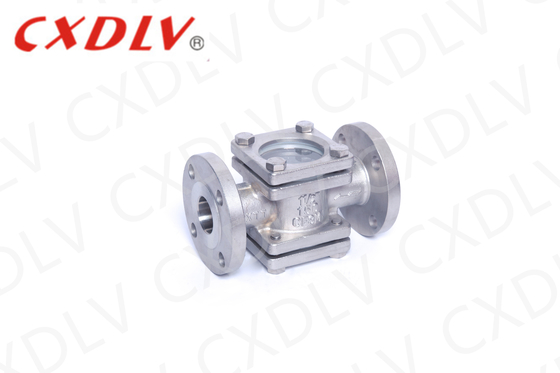 DIN sight glass valve Flow Indicator Double Borosilicate Window Flanged Valve