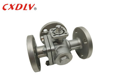 Q45F 16P T - Port 3 way Flange CF8M Ball Valve Floating High Platform Control Valve