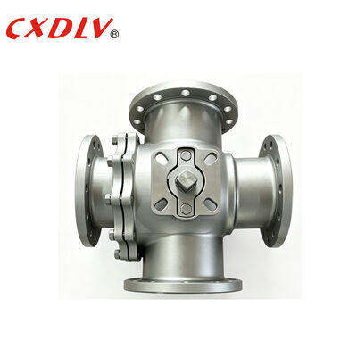 3-Way Full Port Flanged End Diverter Valve PN16 With ISO5211 TOP