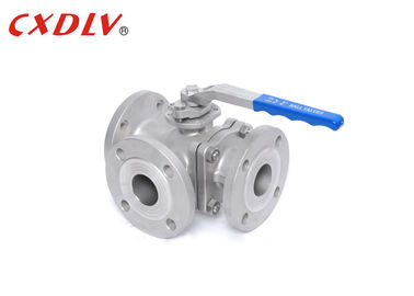 High Performance 3 Way Ball Valve Stainless Steel Full Port PN40 T / L Port