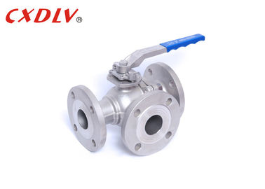 High Performance 3 Way Ball Valve Stainless Steel Full Port PN40 T / L Port