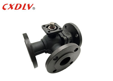 Flange End Cast Steel L-port 3 Way Flanged Ball Valve PN16 4 Inch Direct Mounting for Automation