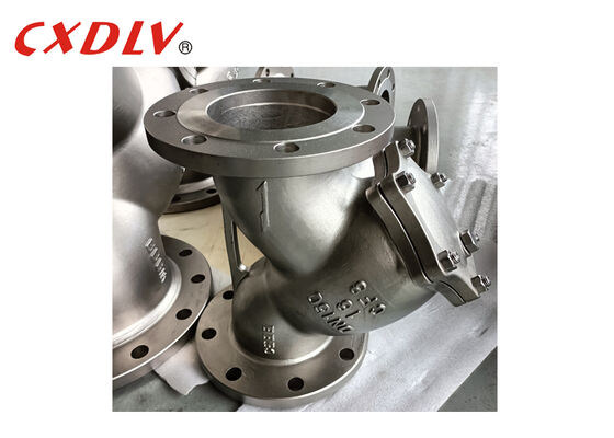DN150 CF8 Y Strainer Valve PN16 Flanged Ended 300Micron Mesh with Barmagnet