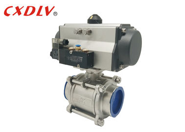 Rotary Actuated Industrial Pneumatic Valves 1000WOG Stainless Steel Ball Valve