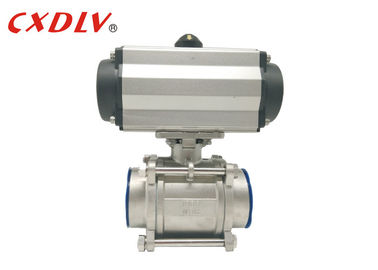 Rotary Actuated Industrial Pneumatic Valves 1000WOG Stainless Steel Ball Valve