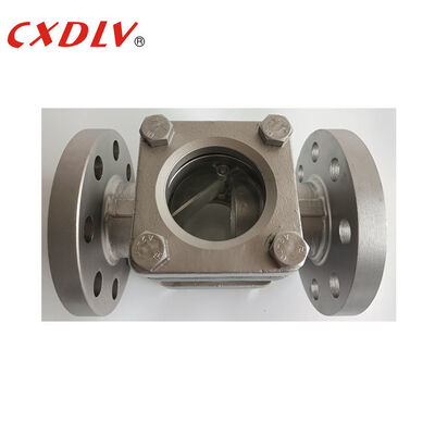 Flanged Sight Glass With Stainless Steel Flapper Borosilicate Glass PN16 Connection 