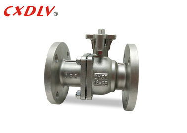 Two Pieces Stainless Steel Ball Valve Double Flange Full Bore Structure High Plateform