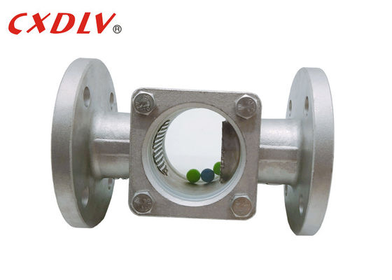 SS321 Floating Ball Flanged Sight Glass With Pyrex ANSI150LB Flange Connection