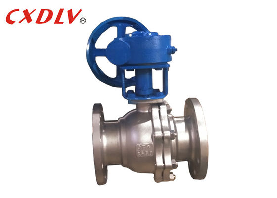 PN25 CF8 Soft Sealing Worm Gear Operated Ball Valve For Oil