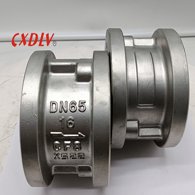 Stainless Steel 304 Wafer Dual Disk Check Valve, PN16 Flange End, Suitable for All Flanges up to PN16