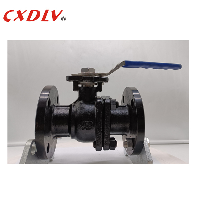 2-PC Split Ball Valve Flange Connection with PTFE Seat ISO5211 Mounting TOP Stainless Steel Handle Lever