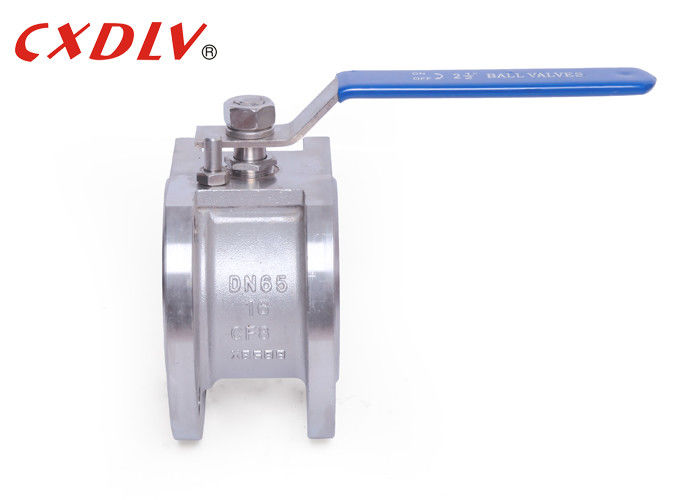SS316 DN80 Wafer Ends Wafer Ball Valve CF8M 1PC PN16 With Lever Light Weight
