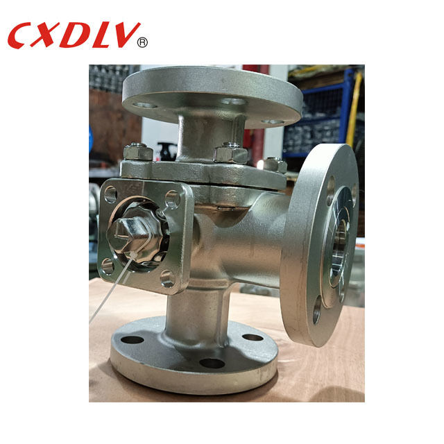 3-Way Full Port Flanged End Ball Valve L-Bore PN16 With ISO5211 TOP