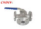 Full Bore SS 3 Way Flanged Ball Valve T /  L Port Floating Valve