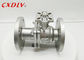 Two Pieces Stainless Steel Ball Valve Double Flange Full Bore Structure High Plateform