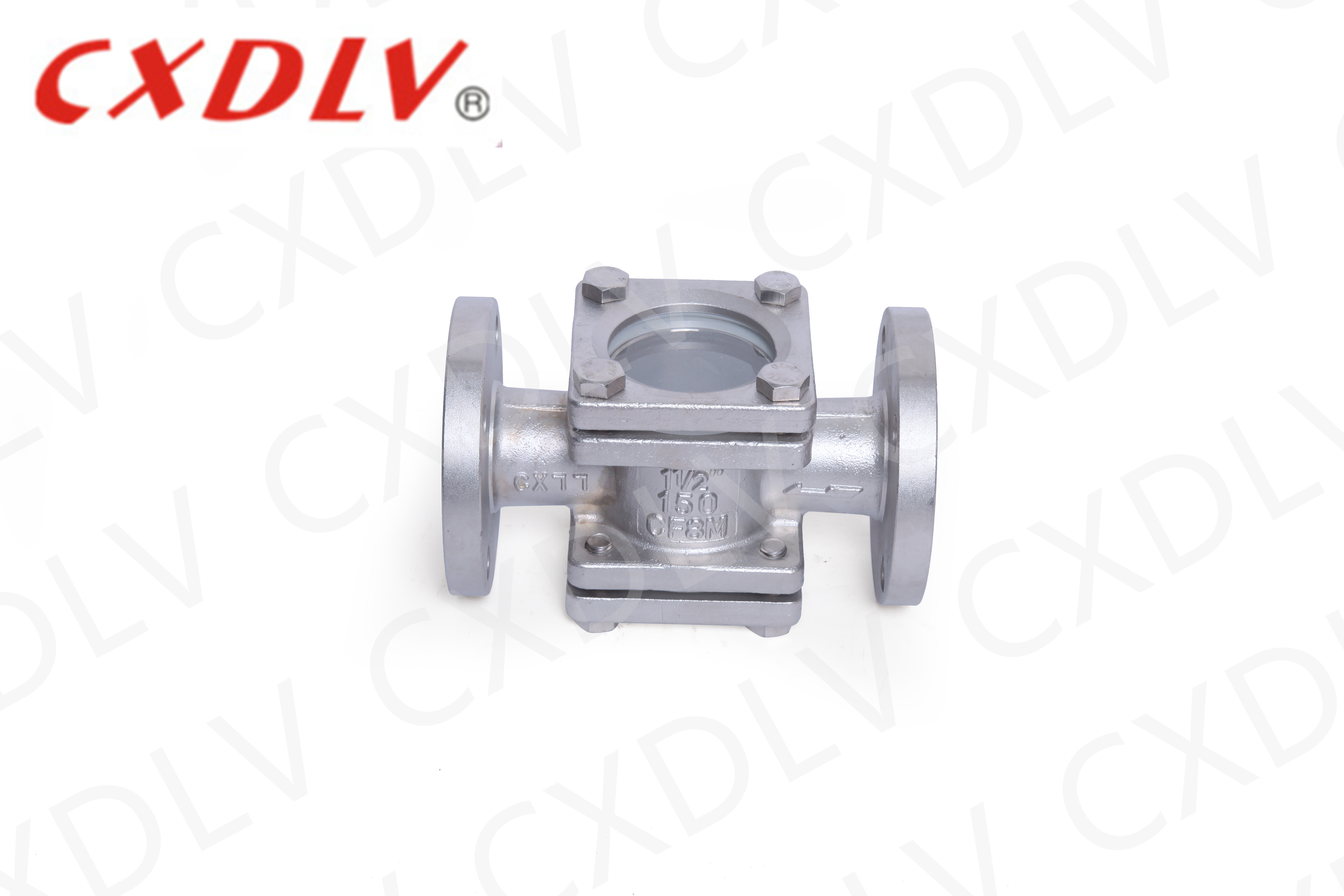 DIN sight glass valve Flow Indicator Double Borosilicate Window Flanged ...