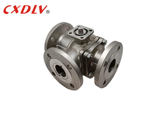 3-Way Full Port Flanged End Diverter Valve PN16 With ISO5211 TOP
