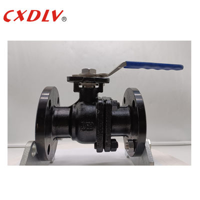 2-PC Split Ball Valve Flange Connection with PTFE Seat ISO5211 Mounting TOP Stainless Steel Handle Lever