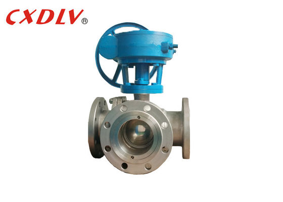 Stainless Steel 3 Way Ball Valve with T-Port and Gear Operation for Water Oil Gas Air