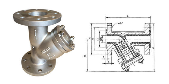 DN200 Stainless Steel Y Strainer Valve Flanged Ended Filter with 40Mesh PN16 RF