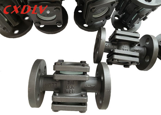150LB WCB Flanged Sight Glass RF Connection With Double Windows