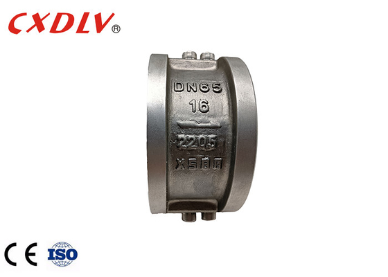 Stainless Steel PN16 Dual Check Valve Duplex Sea Water Double Discs Types